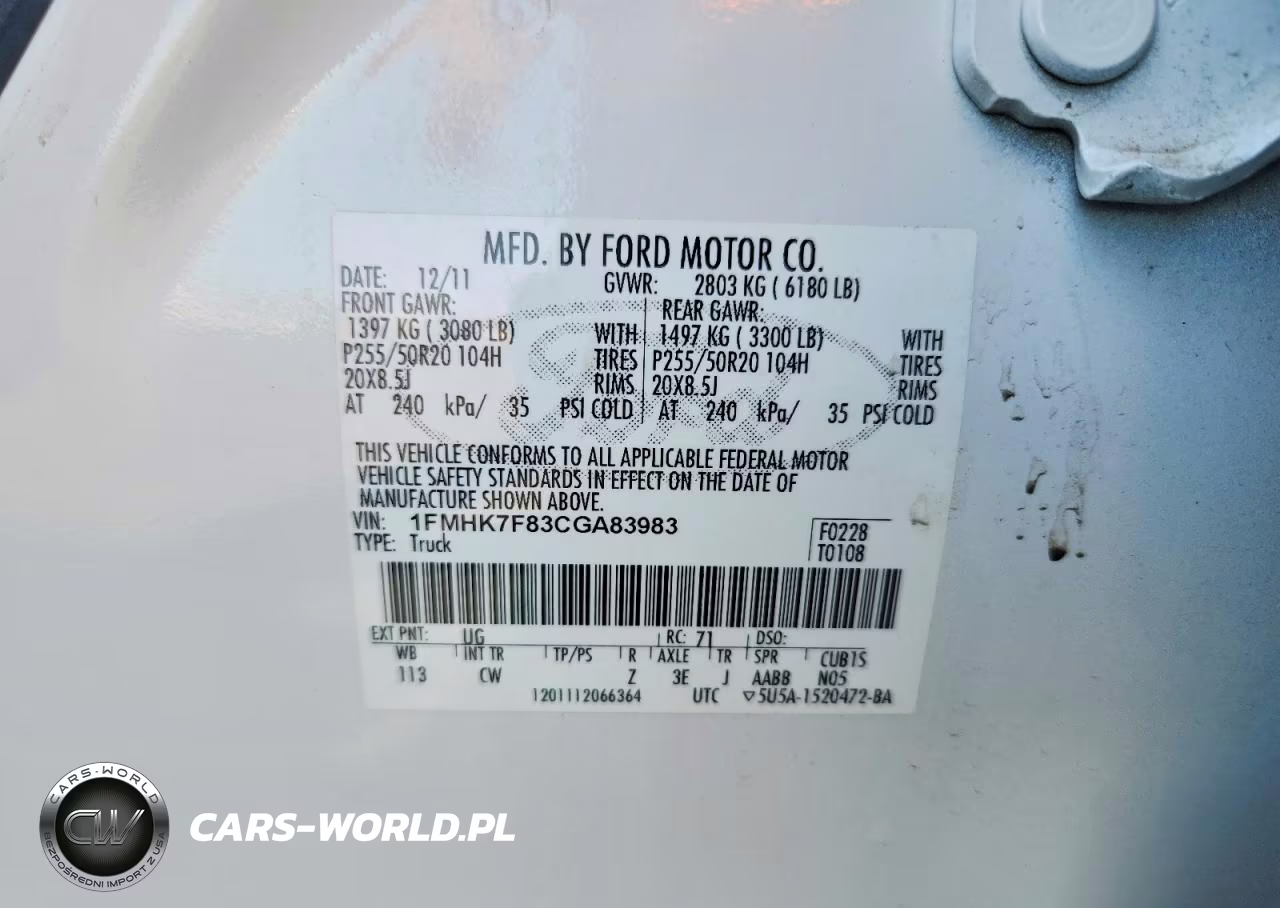 2012 Ford Explorer Limited VIN:1FMHK7F83CGA83983 - 12