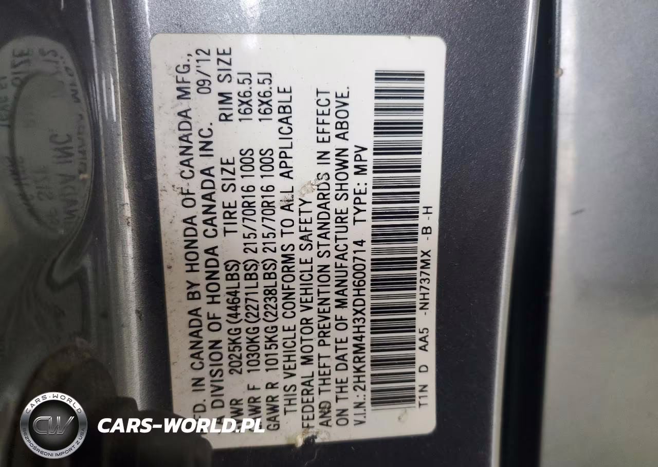 2013 Honda Cr-V Lx VIN:2HKRM4H3XDH600714 - 14