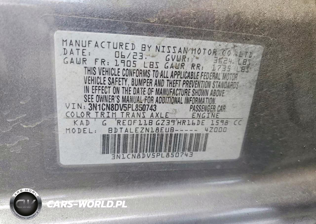 2023 Nissan Versa S VIN:3N1CN8DV5PL850743 - 12
