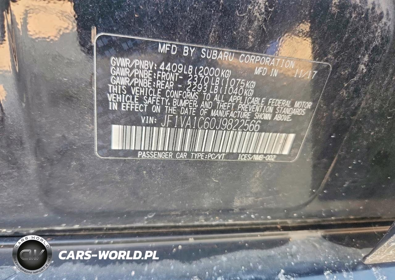 2018 Subaru Wrx Premium VIN:JF1VA1C60J9822566 - 13