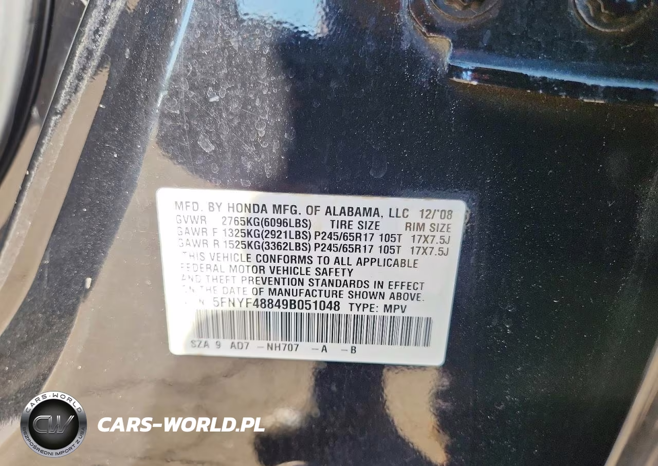 2009 Honda Pilot Touring VIN:5FNYF48849B051048 - 13