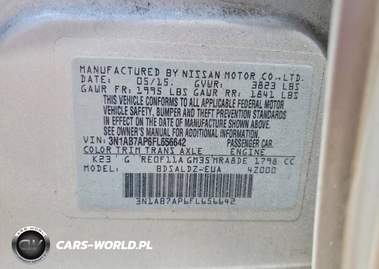 2015 Nissan Sentra Sv VIN:3N1AB7AP6FL656642 - 12