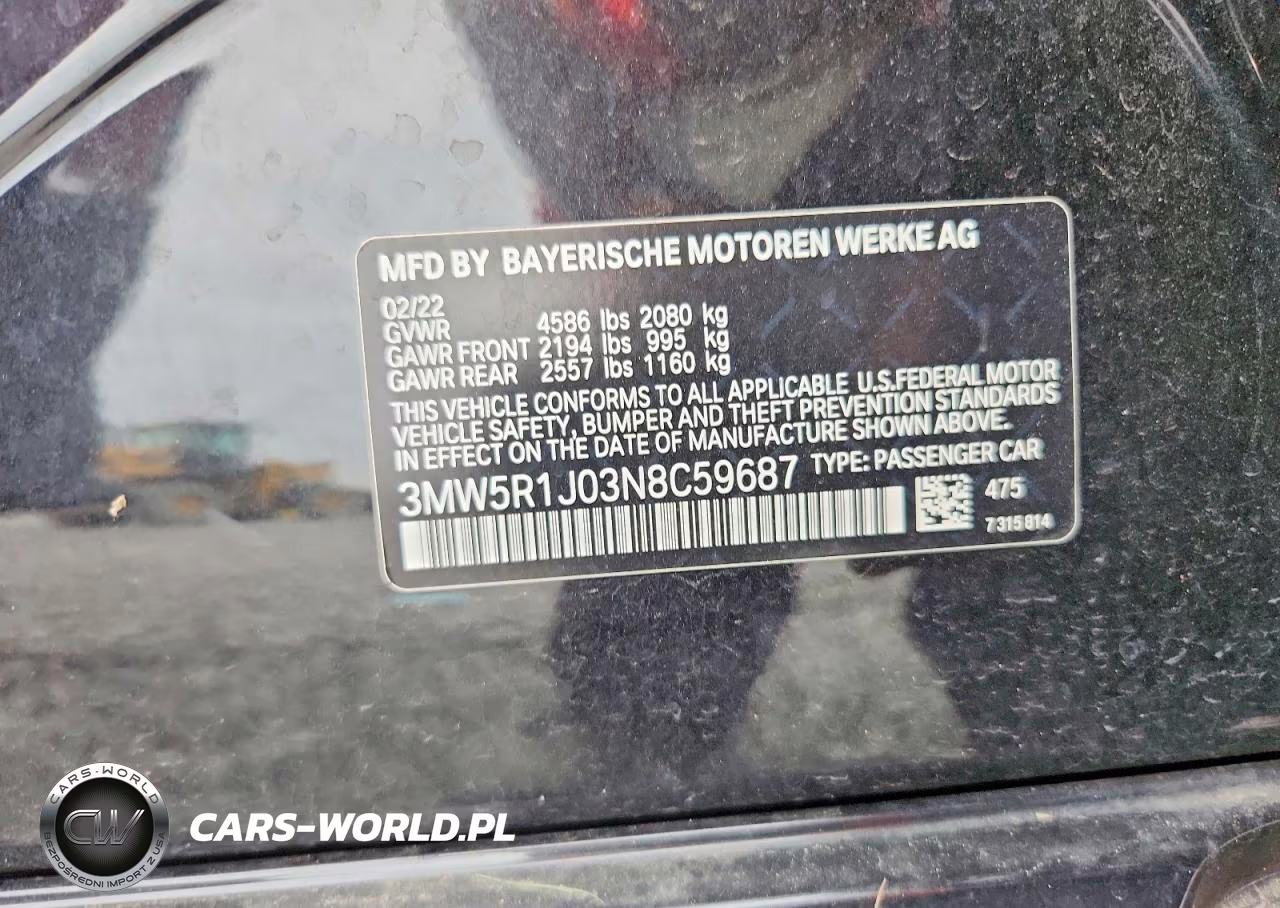2022 BMW 330I Na VIN:3MW5R1J03N8C59687 - 12