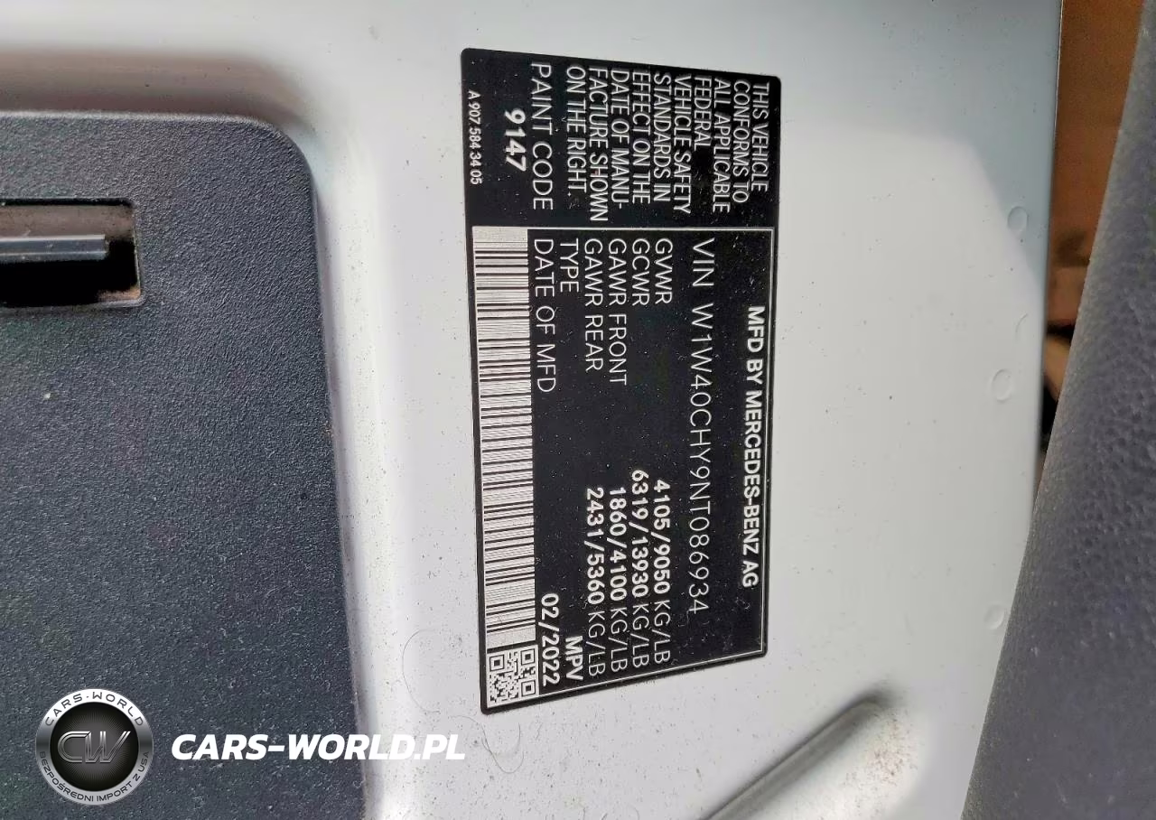 2022 Mercedes-Benz Sprinter 2500 VIN:W1W40CHY9NT086934 - 13