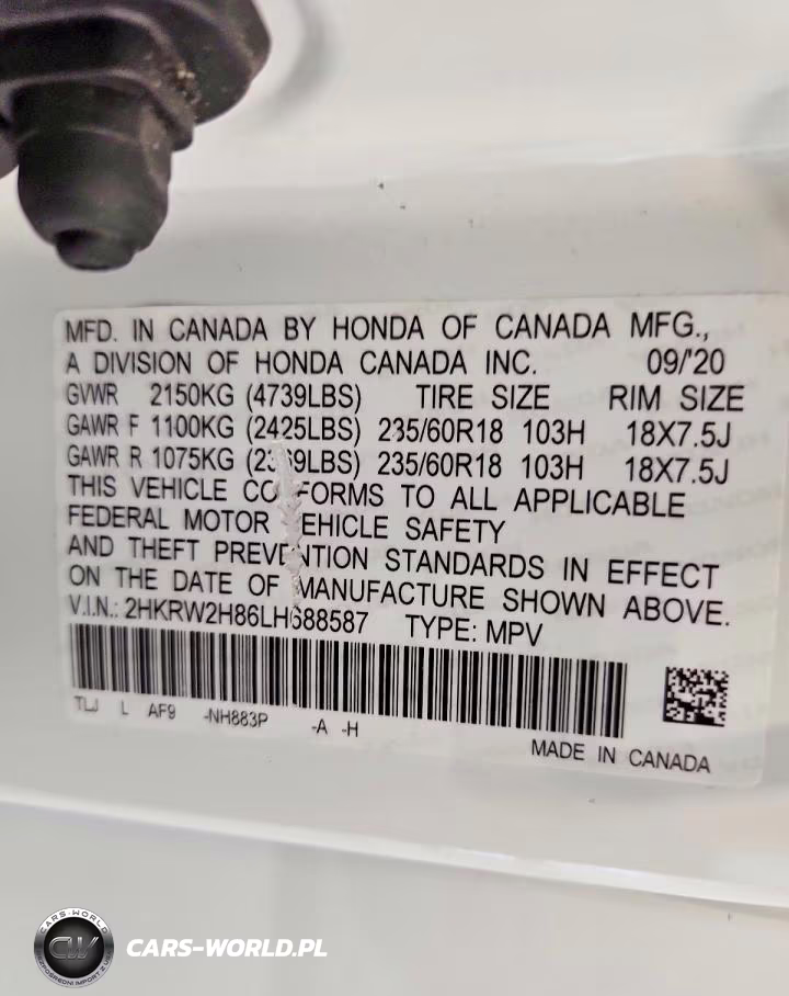 2020 Honda Cr-V Exl VIN:2HKRW2H86LH688587 - 13