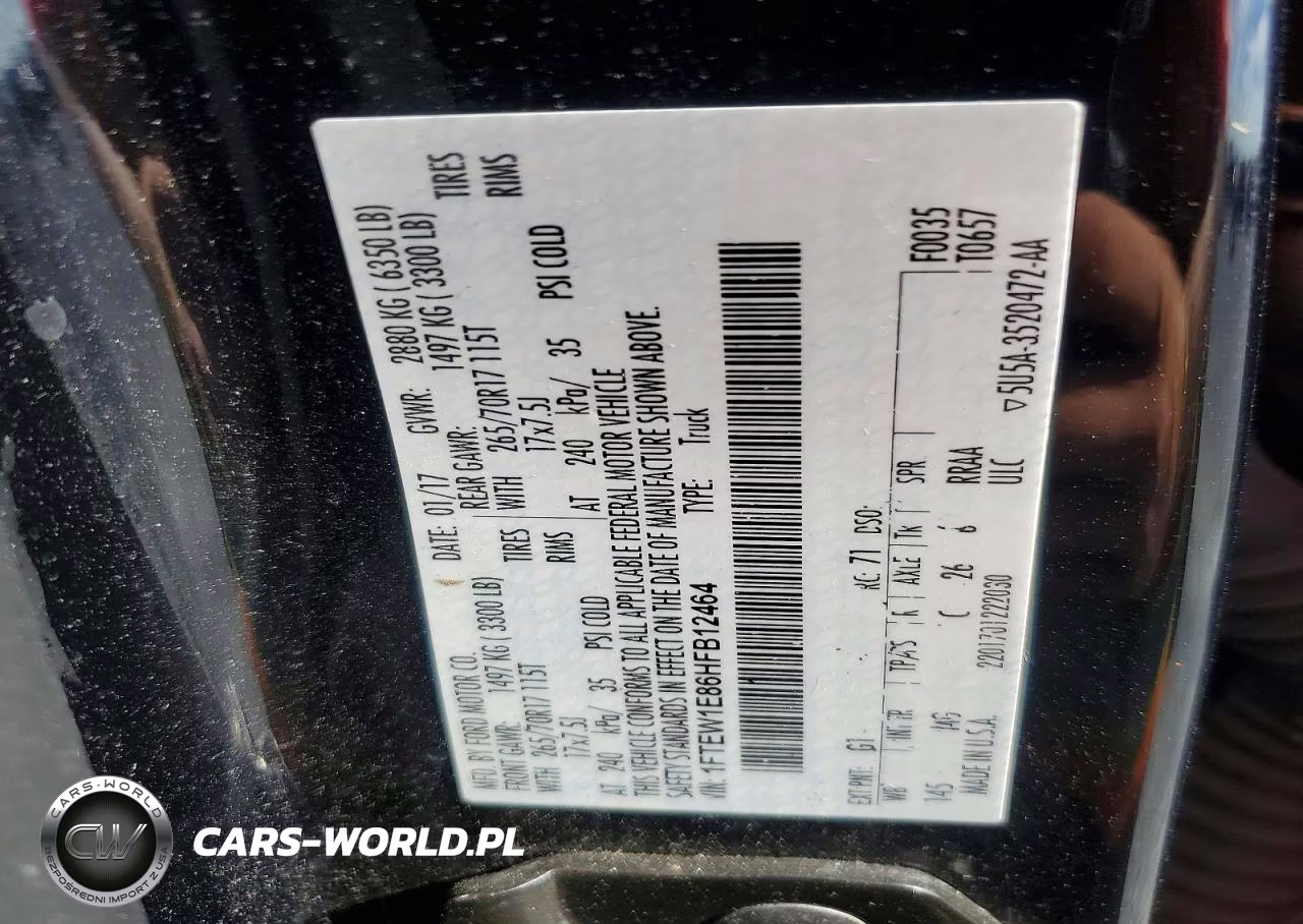 2017 Ford F150 Supercrew VIN:1FTEW1E86HFB12464 - 13