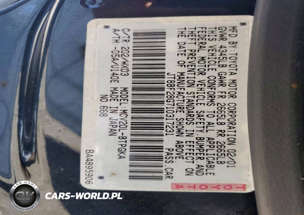 2001 Lexus Es 300 VIN:JT8BF28G710317231 - 12