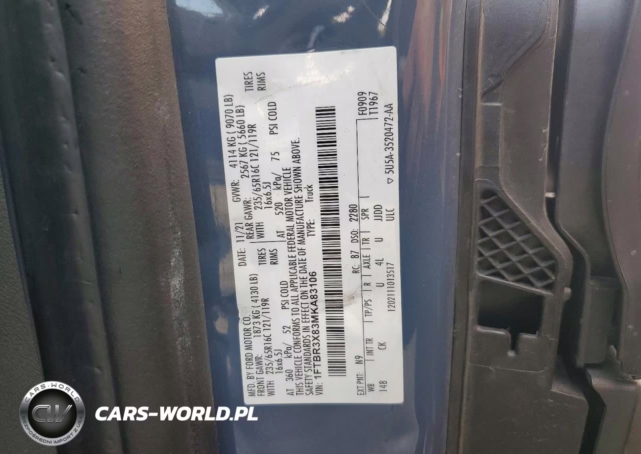 2021 Ford Transit 250 Delivery Van VIN:1FTBR3X83MKA83106 - 13