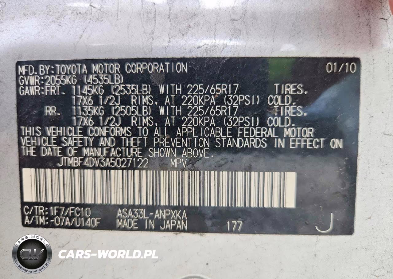 2010 Toyota Rav4 Base VIN:JTMBF4DV3A5027122 - 14