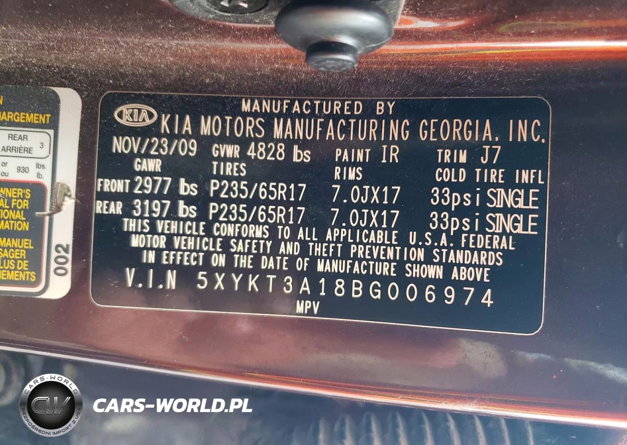2011 Kia Sorento Lx VIN:5XYKT3A18BG006974 - 12