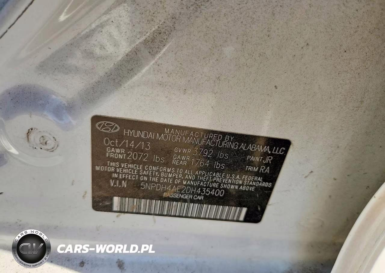 2013 Hyundai Elantra Gls VIN:5NPDH4AE2DH435400 - 12