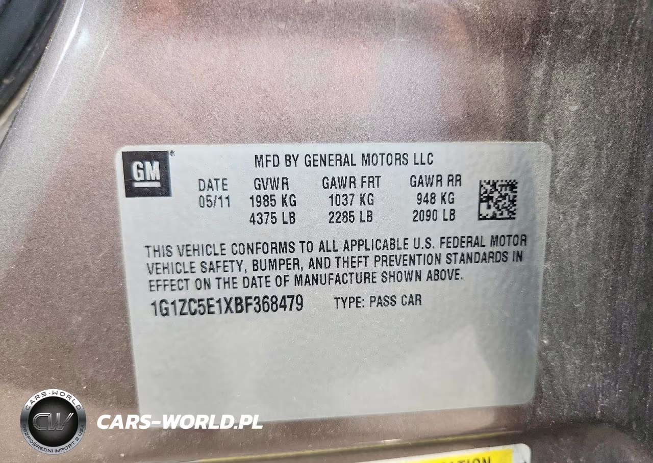 2011 Chevrolet Malibu 1Lt VIN:1G1ZC5E1XBF368479 - 12
