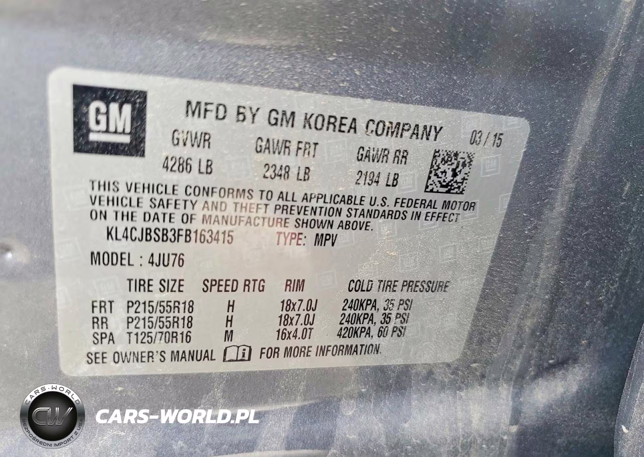 2015 Buick Encore Convenience VIN:KL4CJBSB3FB163415 - 13