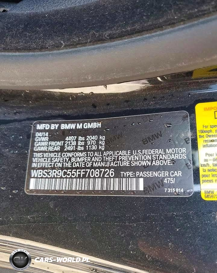 2015 BMW M4 VIN:WBS3R9C55FF708726 - 12