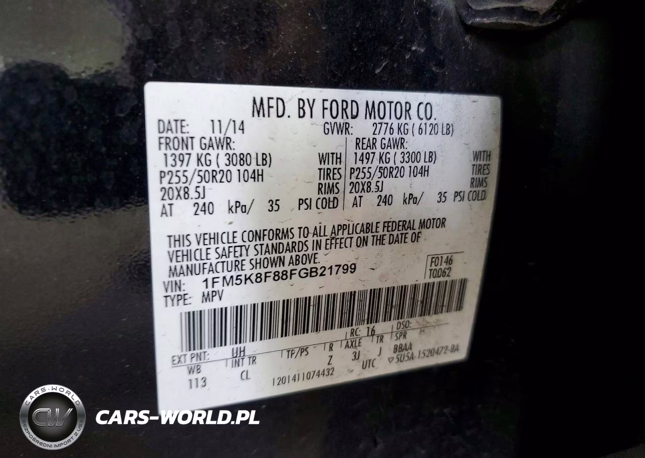 2015 Ford Explorer Limited VIN:1FM5K8F88FGB21799 - 13
