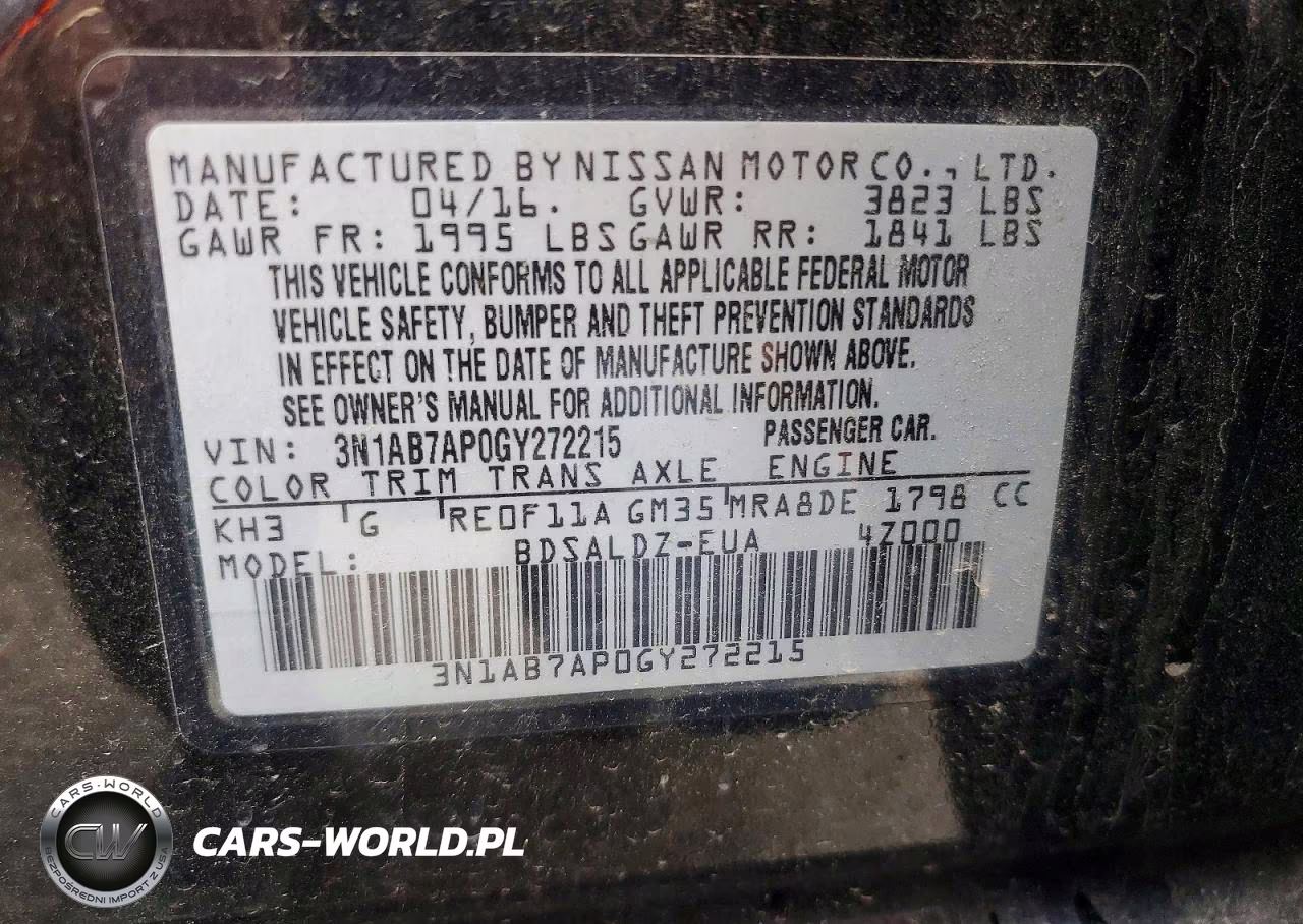 2016 Nissan Sentra Sv VIN:3N1AB7AP0GY272215 - 12