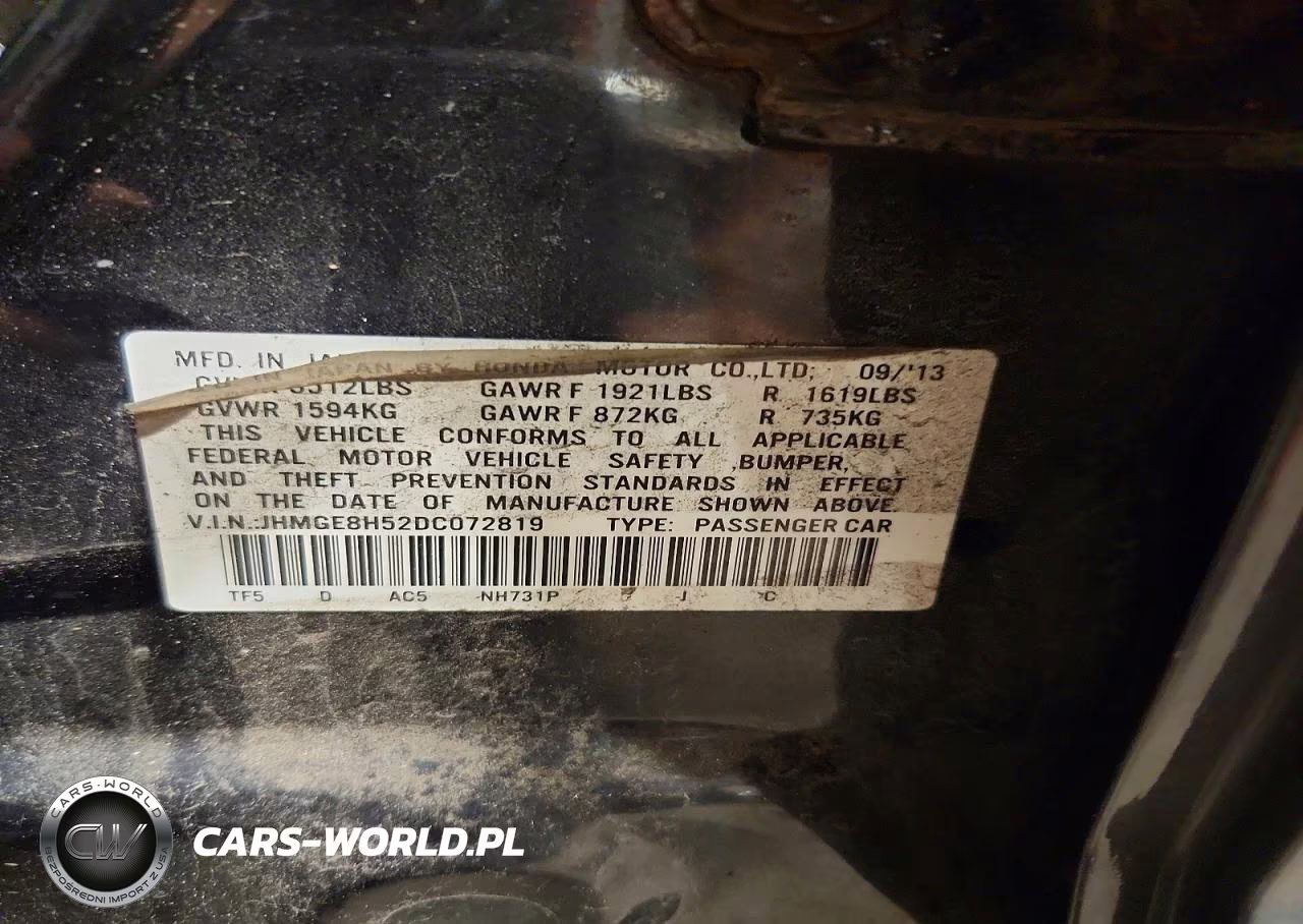 2013 Honda Fit Sport VIN:JHMGE8H52DC072819 - 12