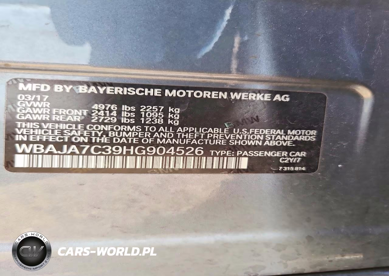 2017 BMW 530 Xi VIN:WBAJA7C39HG904526 - 12