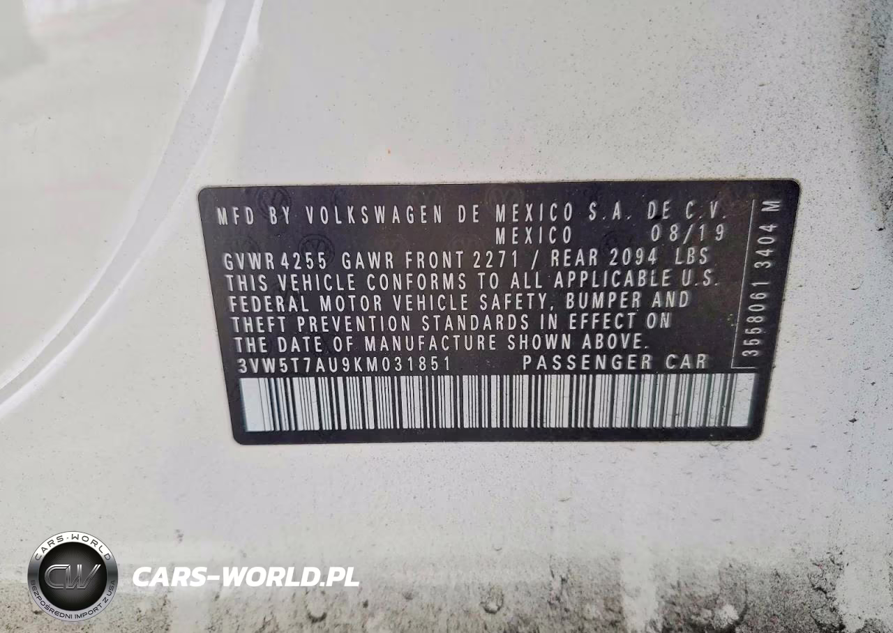 2019 Volkswagen Gti S VIN:3VW5T7AU9KM031851 - 13