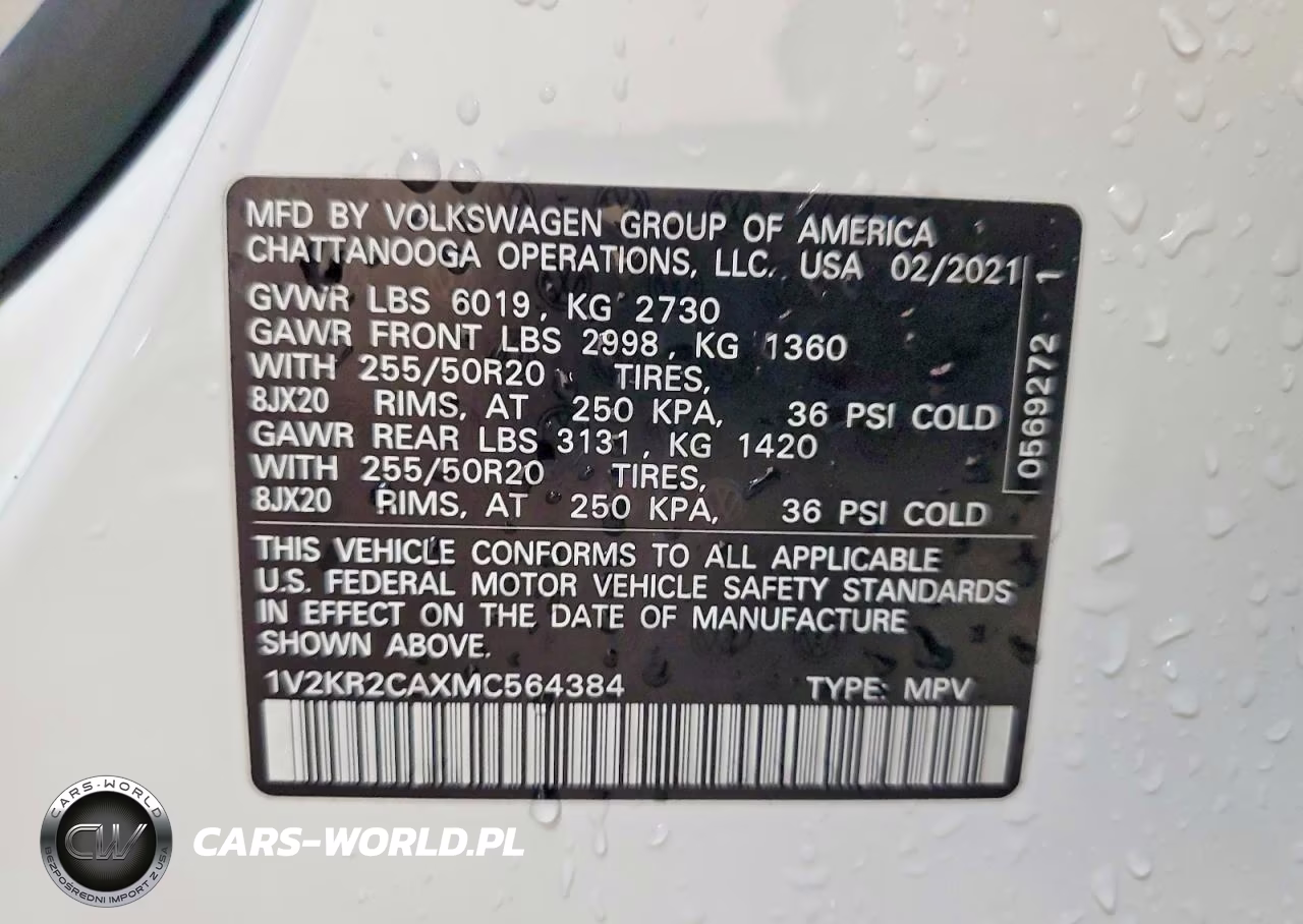 2021 Volkswagen Atlas Se VIN:1V2KR2CAXMC564384 - 14