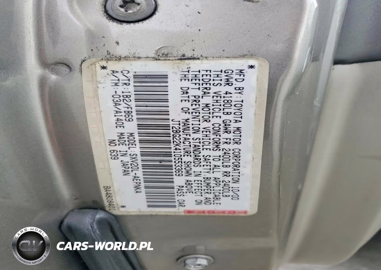 2001 Toyota Camry Le VIN:JT2BG22K410553369 - 12