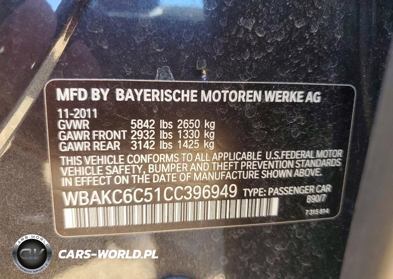 2012 BMW 750 Xi VIN:WBAKC6C51CC396949 - 12