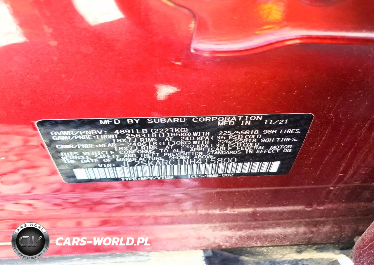 2022 Subaru Forester Touring VIN:JF2SKARC1NH415800 - 13