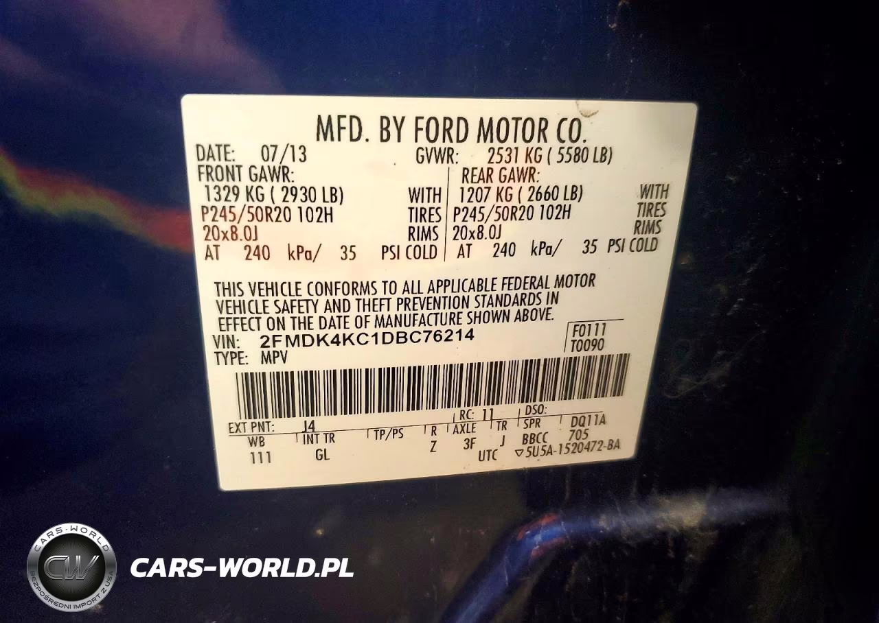 2013 Ford Edge Limited VIN:2FMDK4KC1DBC76214 - 13