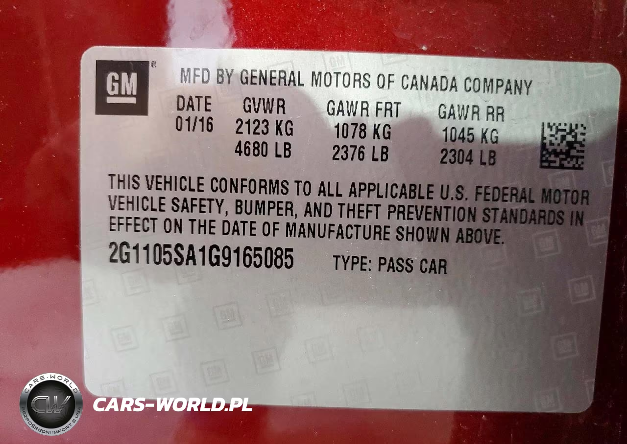 2016 Chevrolet Impala Lt VIN:2G1105SA1G9165085 - 12