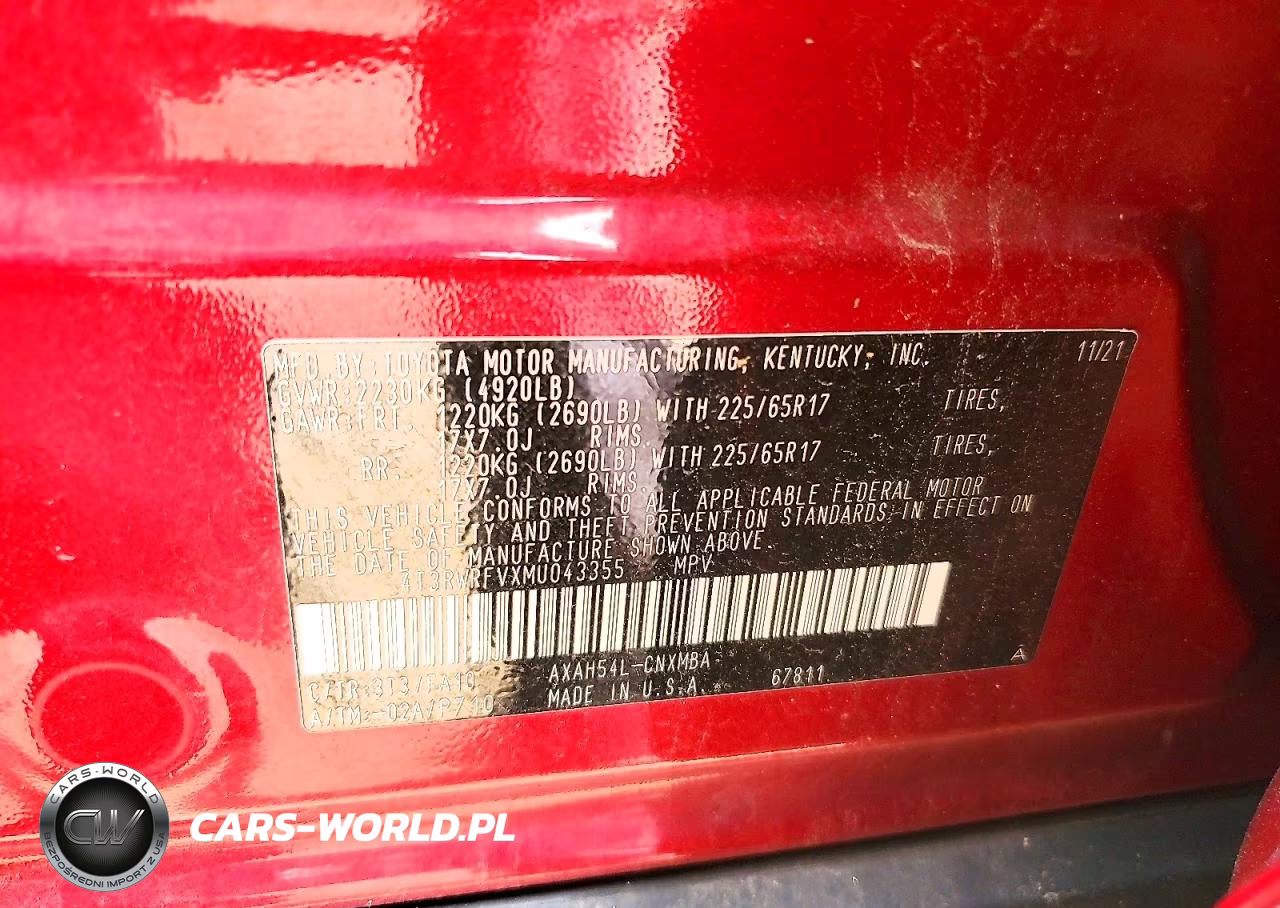 2021 Toyota Rav4 Xle VIN:4T3RWRFVXMU043355 - 12