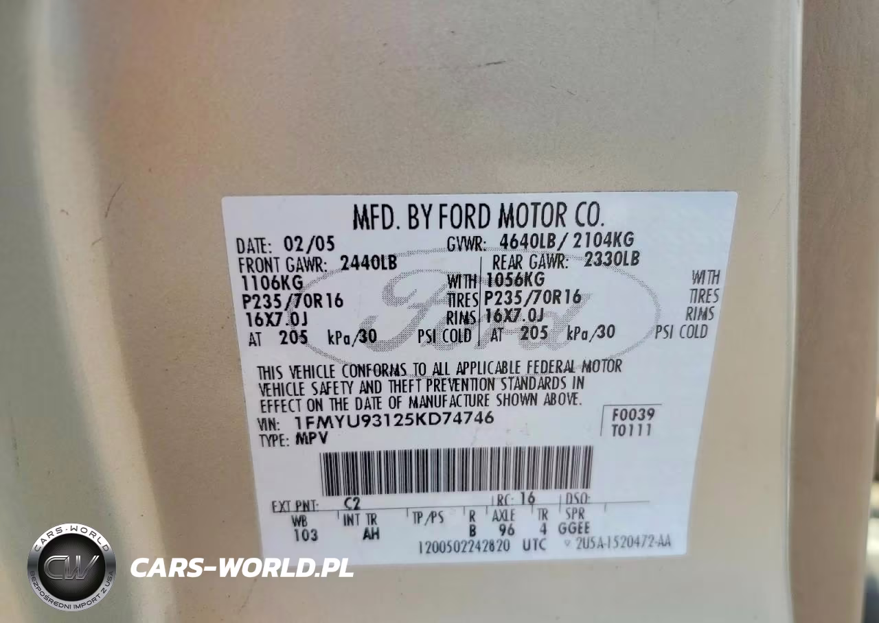 2005 Ford Escape Xlt VIN:1FMYU93125KD74746 - 14