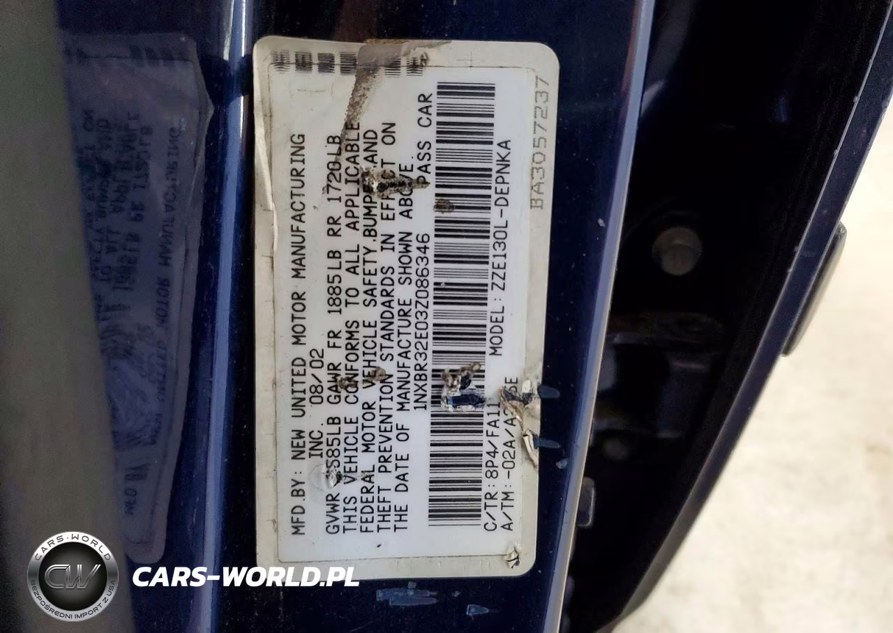 2003 Toyota Corolla Le VIN:1NXBR32E03Z086346 - 12