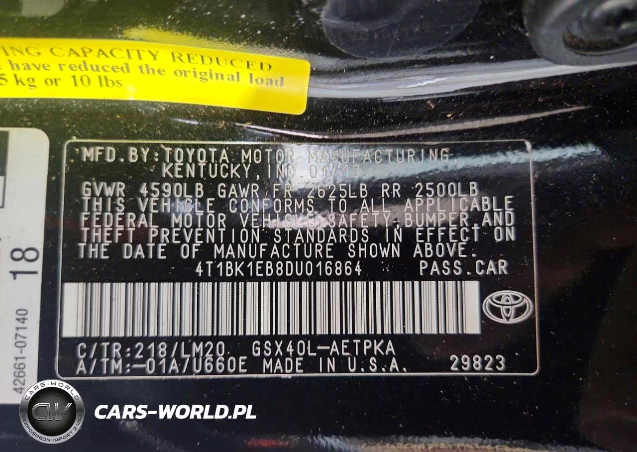 2013 Toyota Avalon Limited VIN:4T1BK1EB8DU016864 - 12