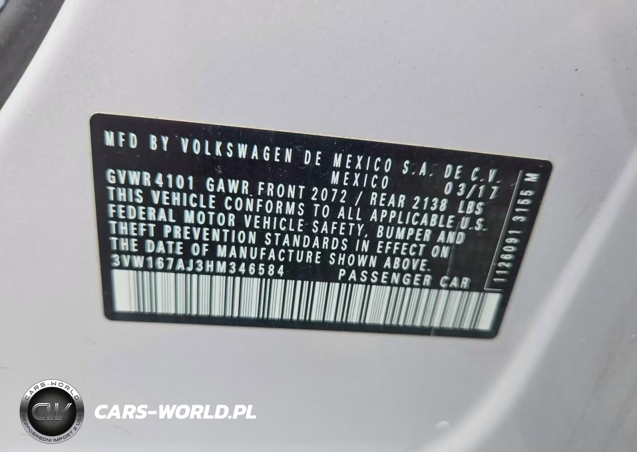 2017 Volkswagen Jetta S VIN:3VW167AJ3HM346584 - 12