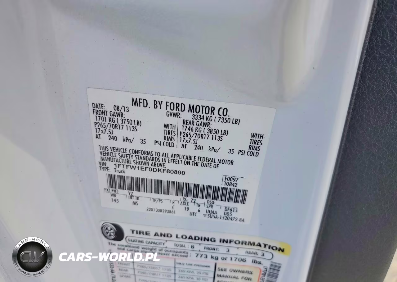 2013 Ford F150 Supercrew VIN:1FTFW1EF0DKF80890 - 12