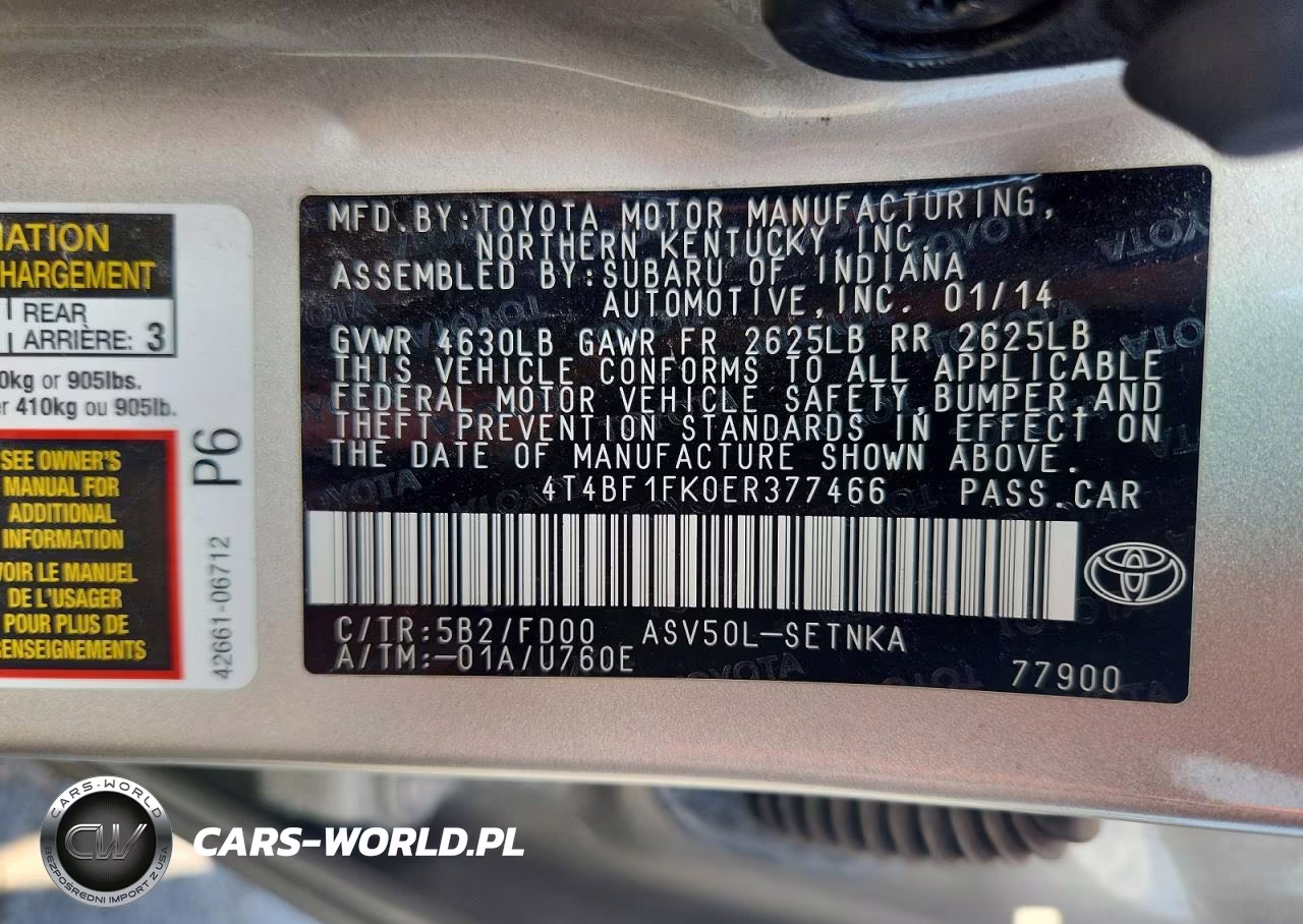 2014 Toyota Camry Le VIN:4T4BF1FK0ER377466 - 12
