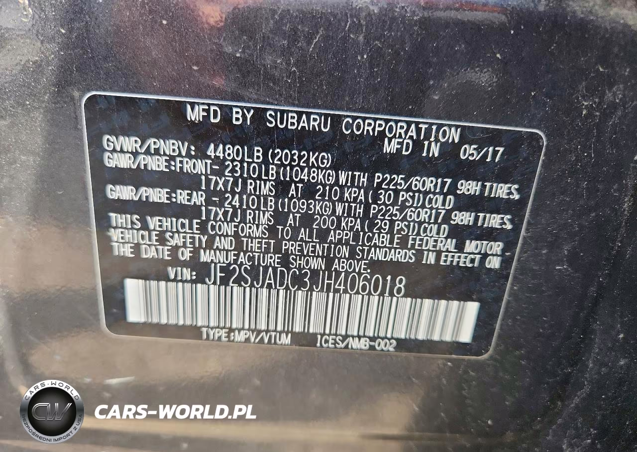 2018 Subaru Forester 2.5I Premium VIN:JF2SJADC3JH406018 - 14