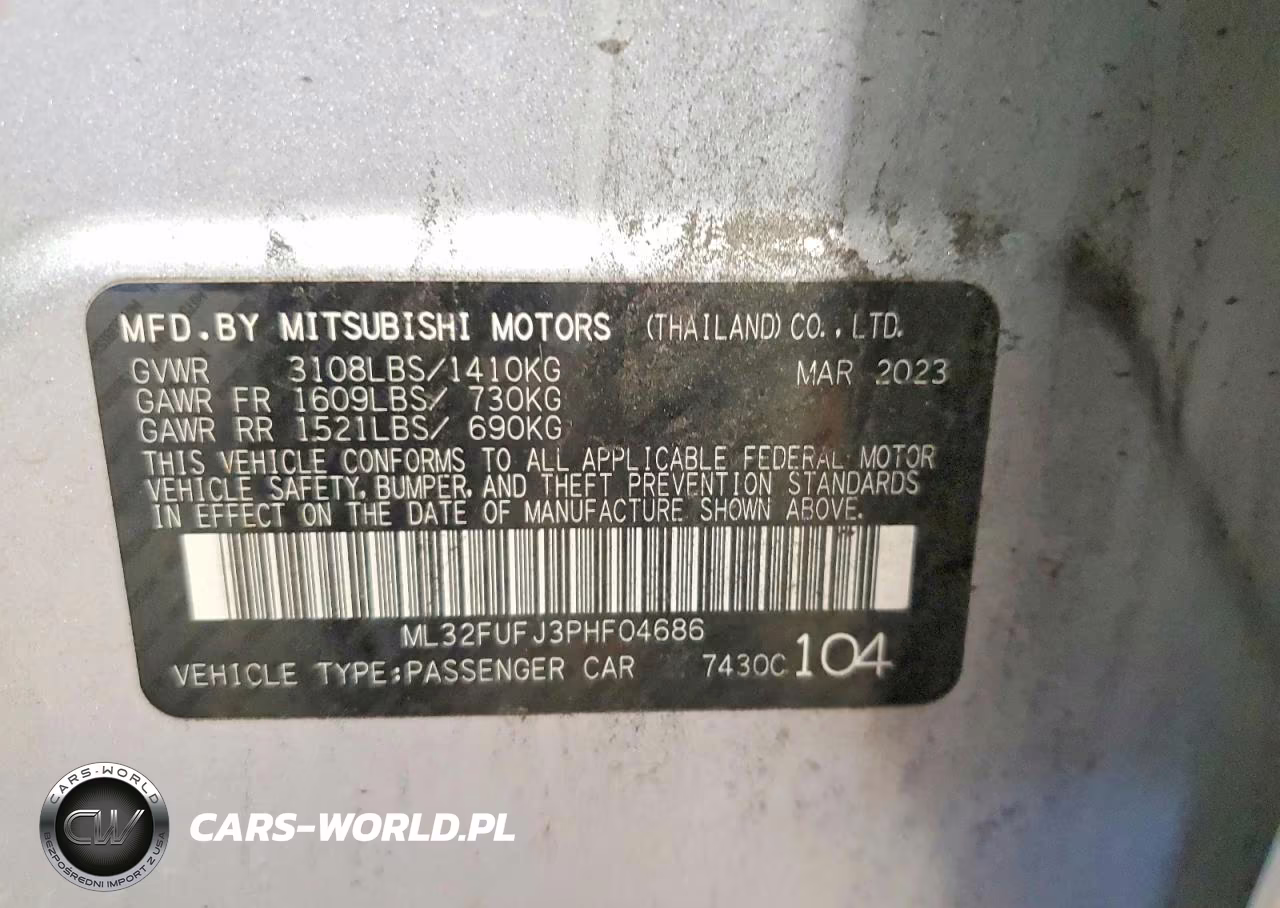 2023 Mitsubishi Mirage G4 Es VIN:ML32FUFJ3PHF04686 - 12