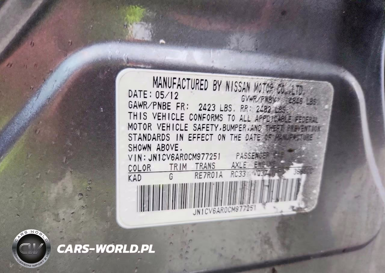 2012 Infiniti G37 Sedan X VIN:JN1CV6AR0CM977251 - 12