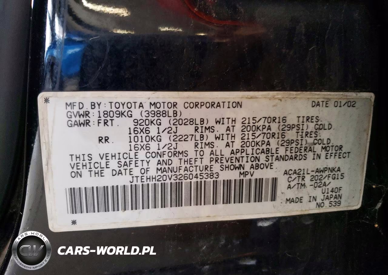 2002 Toyota Rav4 Base VIN:JTEHH20V326045383 - 13