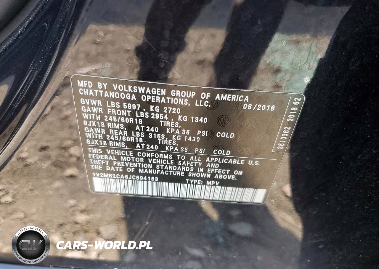 2018 Volkswagen Atlas Sel VIN:1V2MR2CA6JC594163 - 13