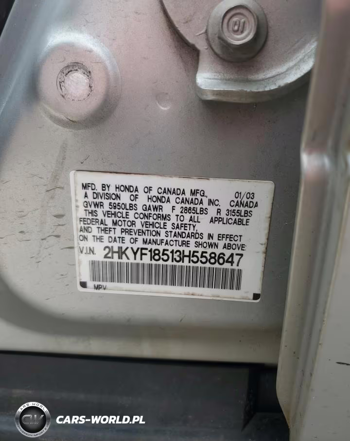 2003 Honda Pilot Exl VIN:2HKYF18513H558647 - 13