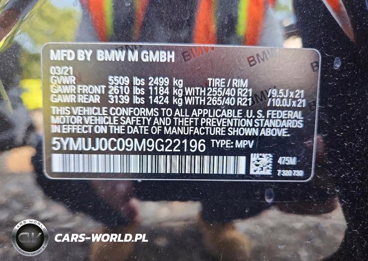 2021 BMW X4 M Competition VIN:5YMUJ0C09M9G22196 - 13