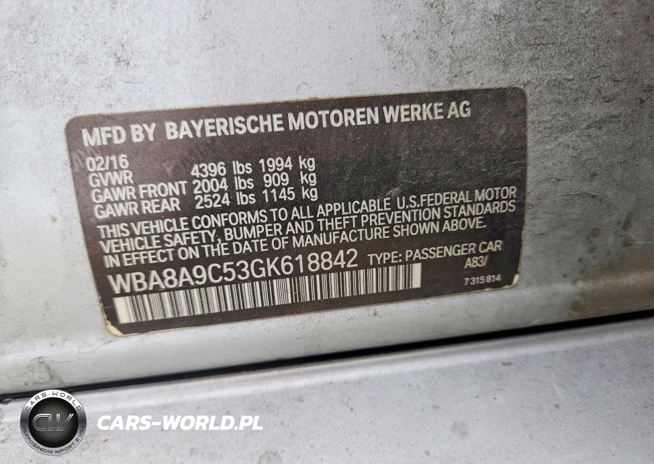 2016 BMW 320 I VIN:WBA8A9C53GK618842 - 12
