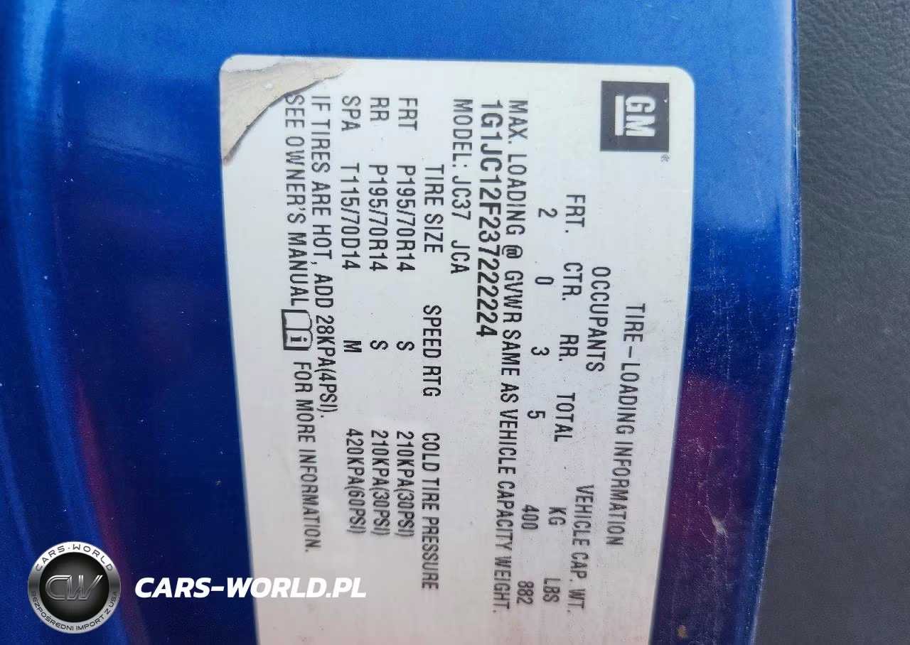 2003 Chevrolet Cavalier VIN:1G1JC12F237222224 - 13