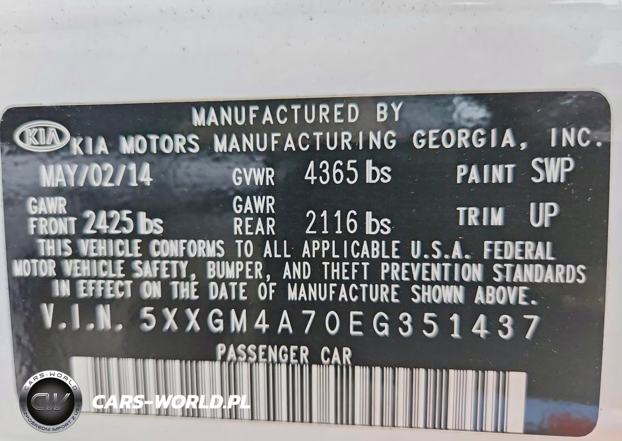 2014 Kia Optima Lx VIN:5XXGM4A70EG351437 - 12