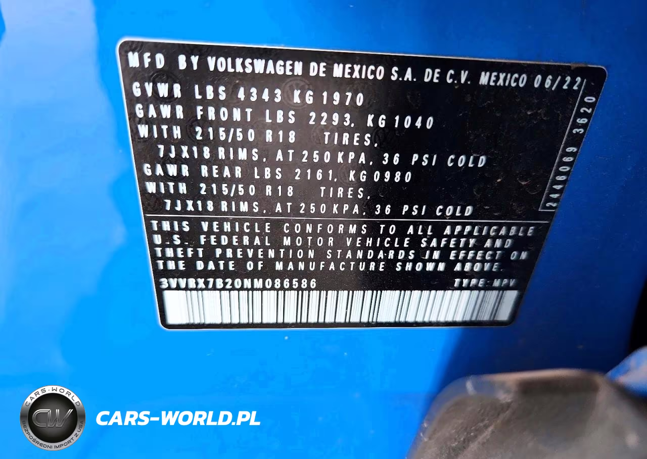 2022 Volkswagen Taos Se VIN:3VVRX7B20NM086586 - 13
