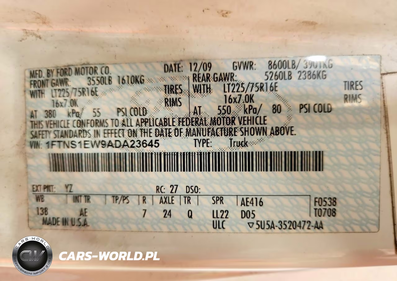2010 Ford Econoline E150 Van VIN:1FTNS1EW9ADA23645 - 13