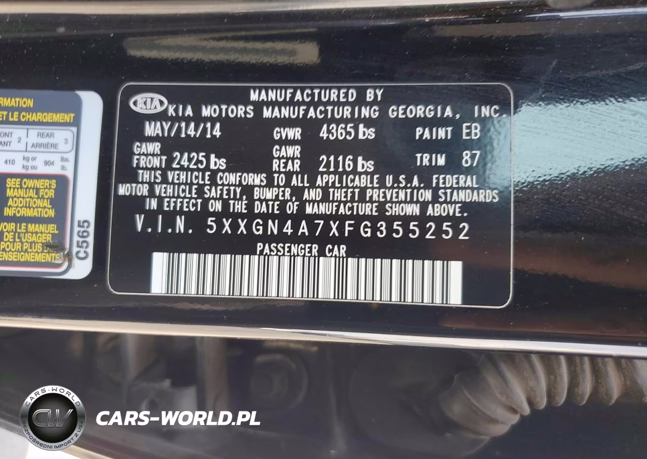 2015 Kia Optima Ex VIN:5XXGN4A7XFG355252 - 12