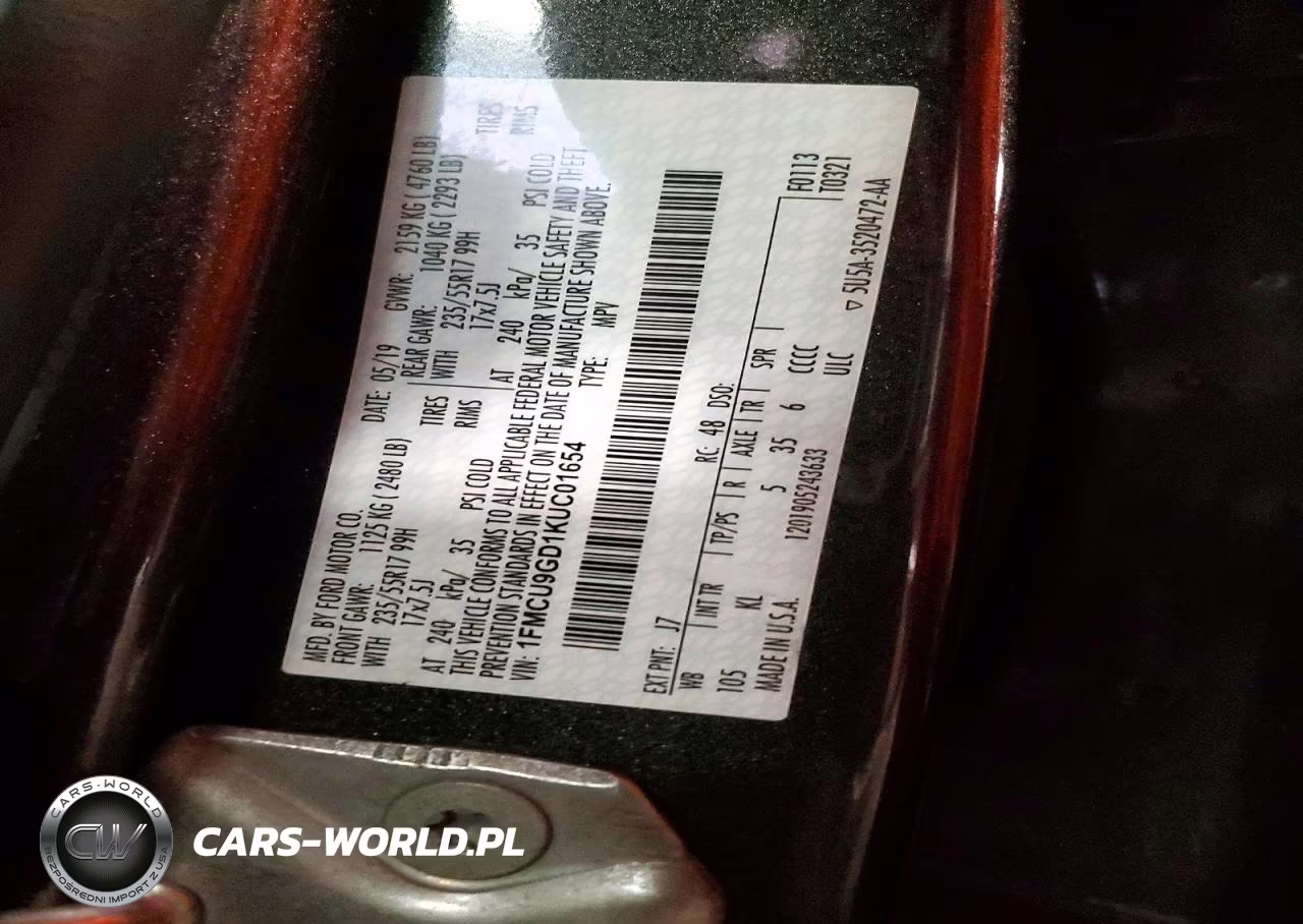 2019 Ford Escape Se VIN:1FMCU9GD1KUC01654 - 13